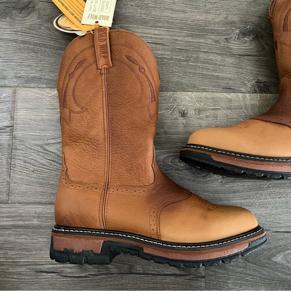 Road Wolf Rider Work Leather Western Wellington Boot Size 9.5 M - Picture 8 of 16